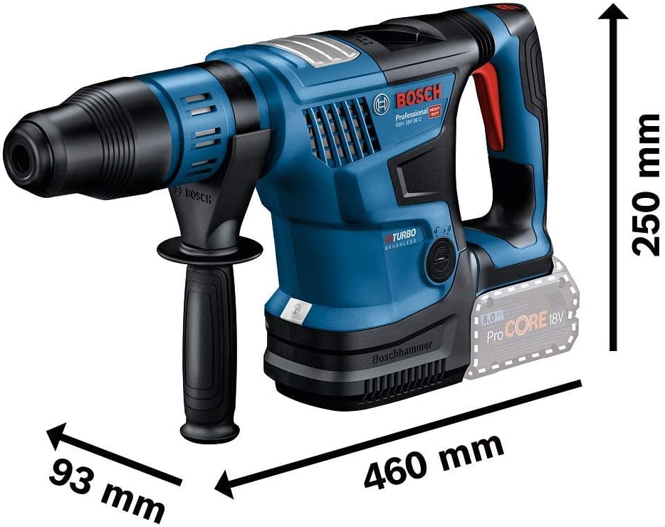 BOSCH GBH 18V-36 C Professional BITURBO Akku-marteau perforateur avec SDS max, 18 V (2x 8,0 Ah)