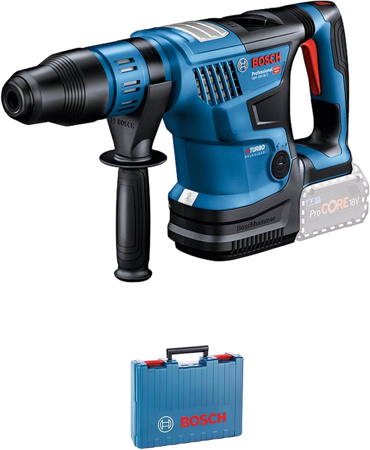 BOSCH GBH 18V-36 C Professional BITURBO Akku-marteau perforateur avec SDS max, 18 V (2x 8,0 Ah)