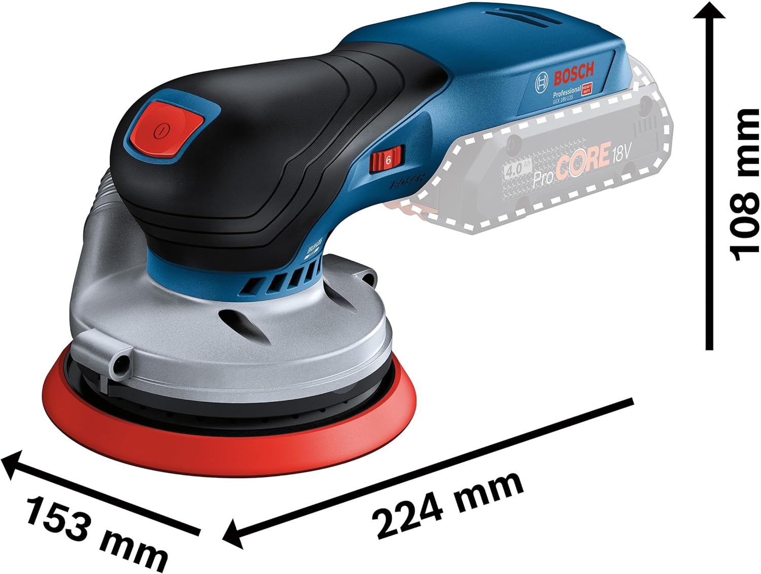 Ponceuse orbitale aléatoire sans fil BOSCH 0601372200 GEX 18V-125 en coffret L-BOXX 136 avec disques de ponçage