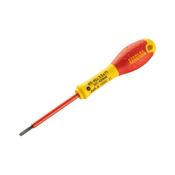 STANLEY FatMax 1000V tournevis électricien isolé, 3,5 x 75 mm – 1-65-411