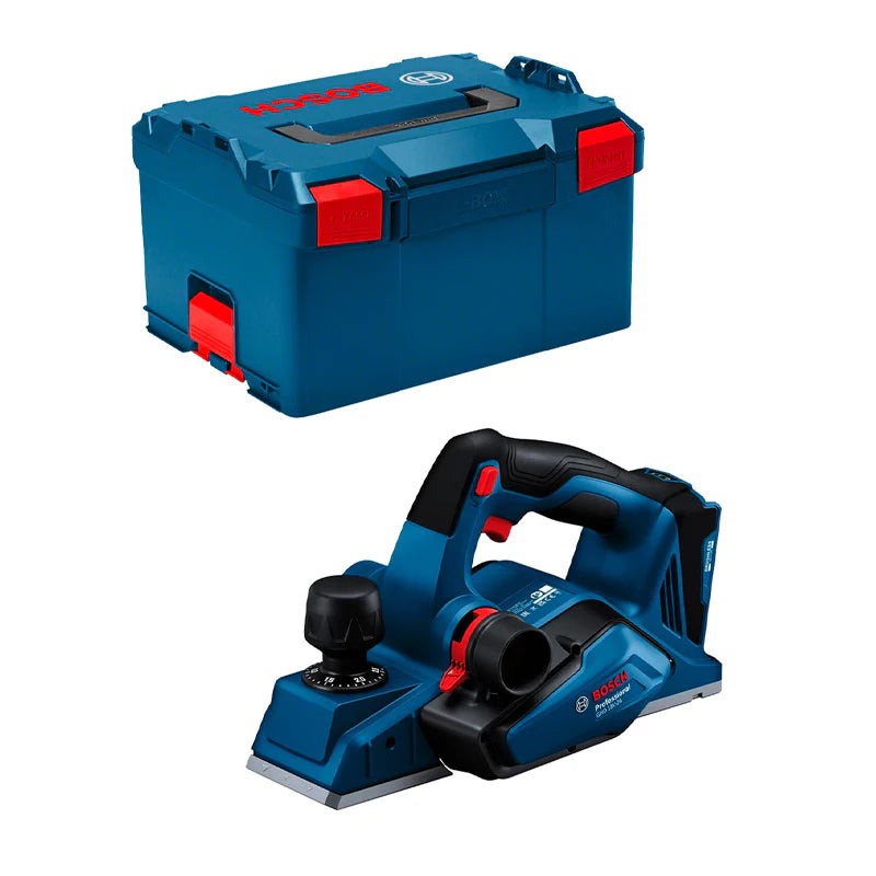 Raboteuse BOSCH GHO 18V-26 82 mm 18 V (unité seule) – L-BOXX, guide parallèle et sac à poussière