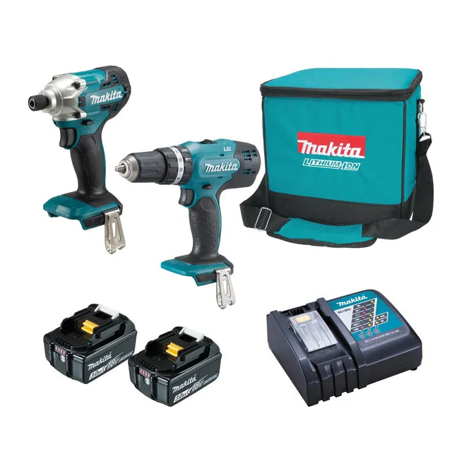 MAKITA DLX2423AJ 2-pièces Ensemble – 18 V, inkl. DDF487 perceuse-visseuse + DTD157 clé à chocs + 2 x 2,0 Ah batteries + chargeur